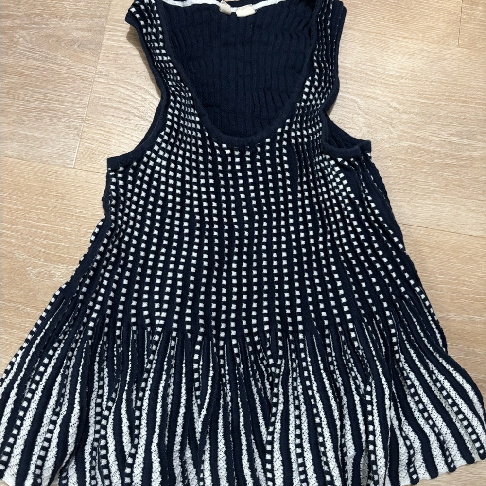 Moth Black and White Knit Top